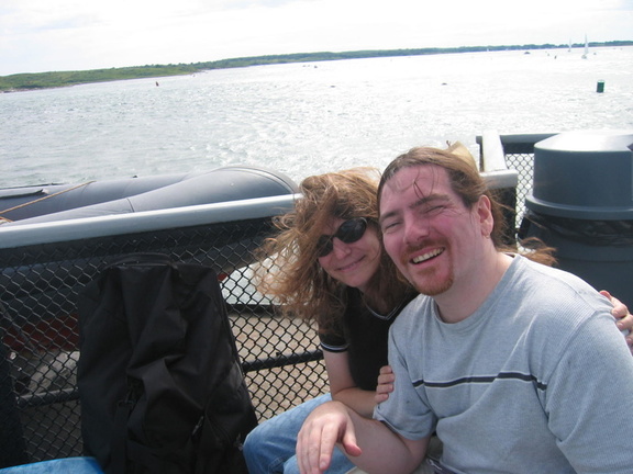Rachel and Bob on the ferry... the wrong ferry.