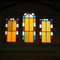 Tabernacle stained glass at front