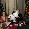 Lis applauds the presentation of Snoopy