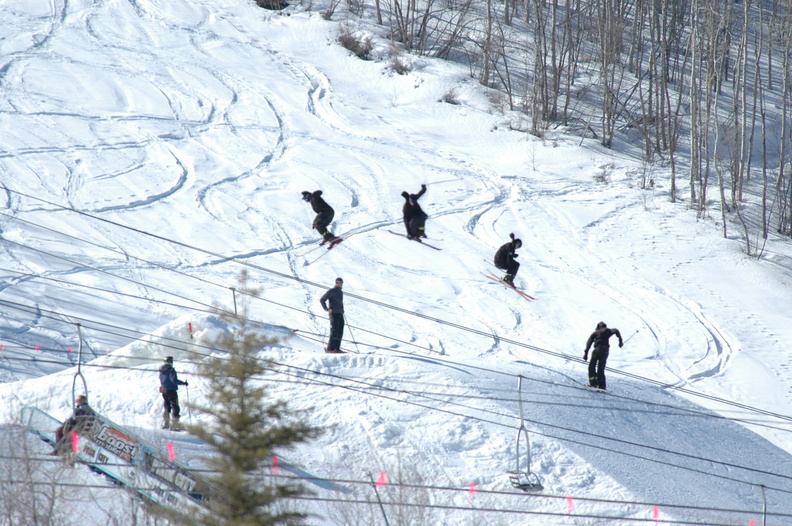 Skier jump time lapse