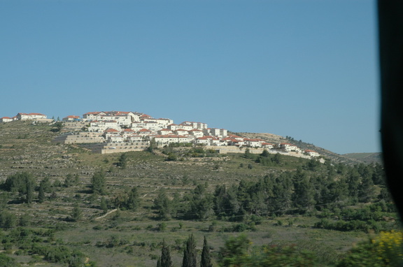 Ancient terracing below modern housing outside Jerusalem