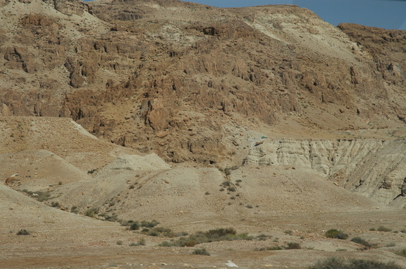 Cliffs near the Dead Sea... caves like these contained the Dead Sea Scrolls