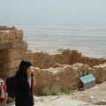 Heather and Emily taking pictures at Masada