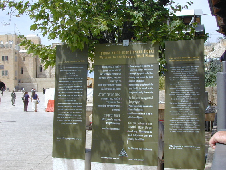 signage at the entrance to the Western &quot;Wailing&quot; Wall