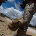 silty mud  around the spring built up on everyone's boots causing us to carry around a couple extra pounds on our feet