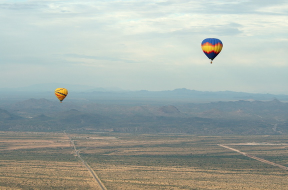 Balloons over desert