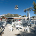 A very nice heated patio at Olympic House at the main base of Squaw