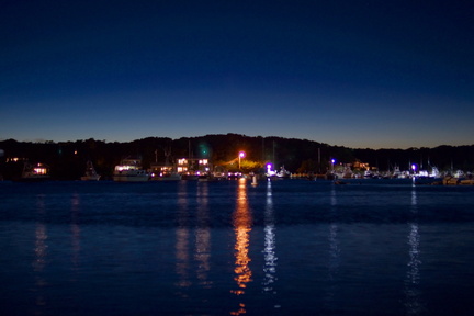 Oak Bluffs Harbor by night