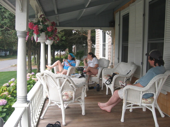 Relaxing on the porch