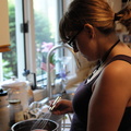 Making cupcakes: Bonnie stirring