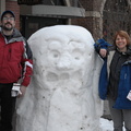 Chris & Kat with snow sculpture