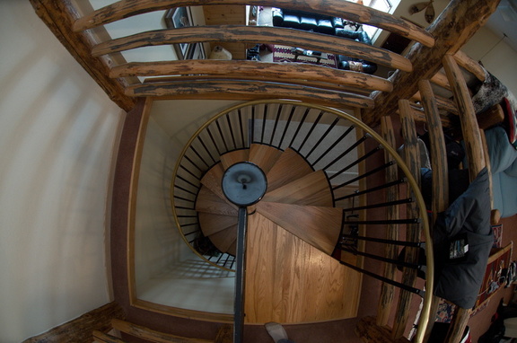 Spiral staircase in the condo