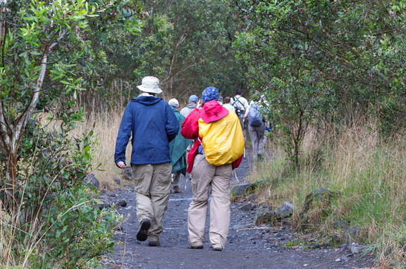 on the trail to the lava field