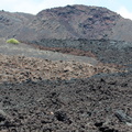 Boundary between older (lighter) and newer lava flows